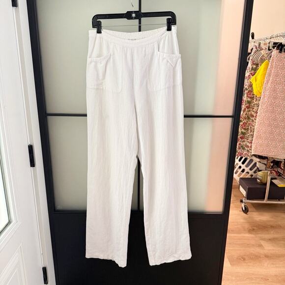 Soft Surroundings Pants Women’s Large L 10 White Straight Leg Cotton Pull On - Picture 4 of 13